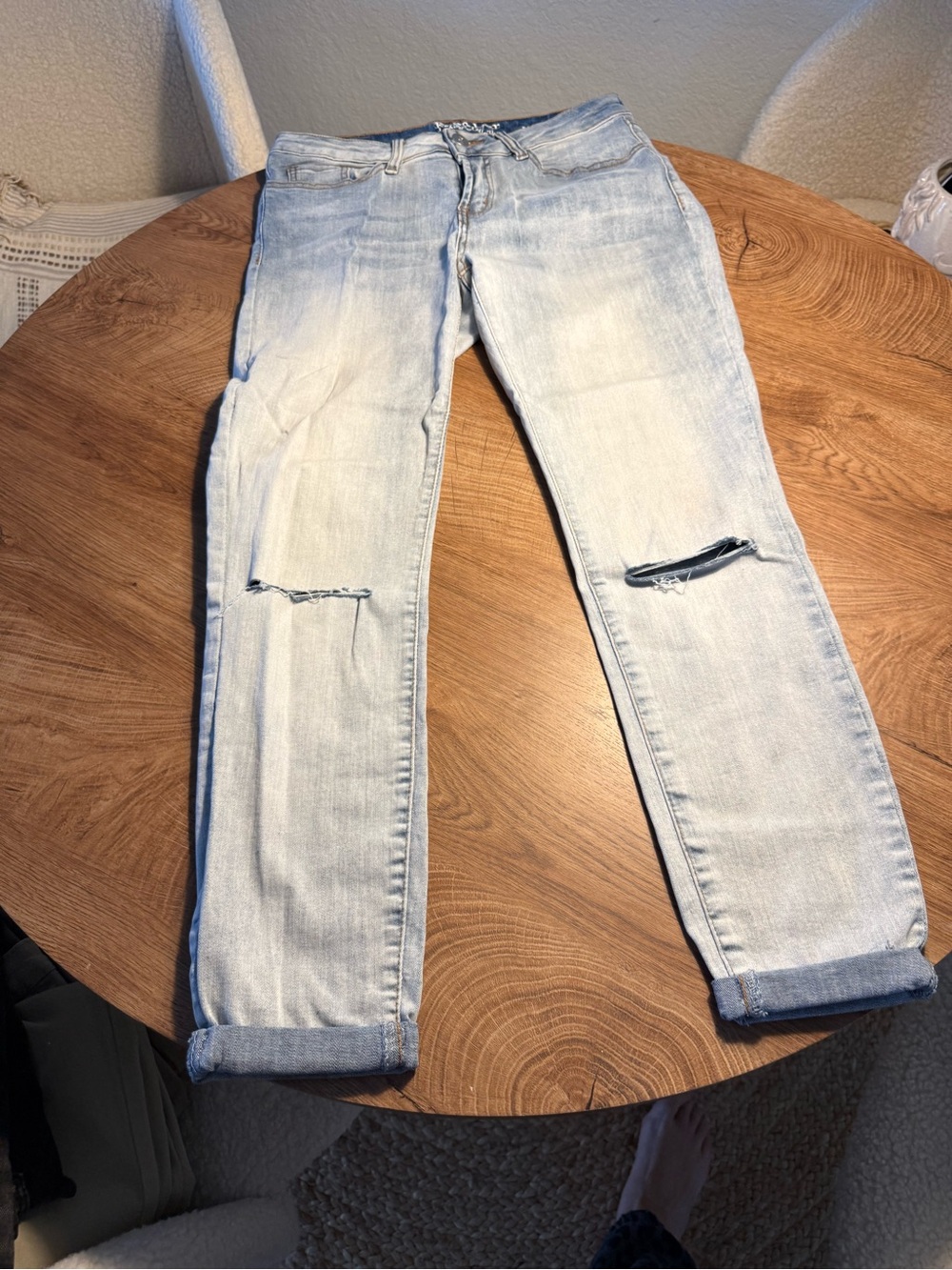 Light Blue Distressed Women’s Boyfriend Jeans